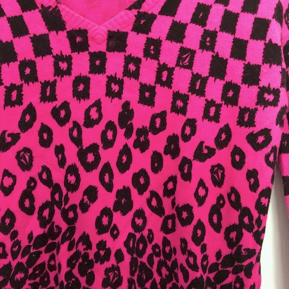Volcom Checkerboard Leopard V Neck Moments Sweater - Picture 5 of 6
